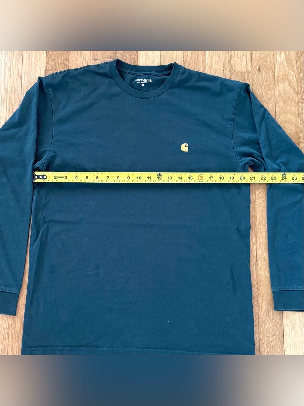Carhartt WIP Chase LS Tee Mens Medium Green Moss Logo Long Sleeve Shirt - Picture 7 of 8
